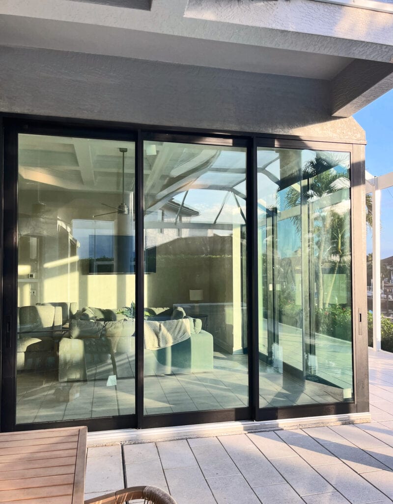 Slim Line Sliding Glass Doors at 90 Degree Angle