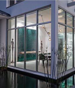 frontset window example looking into dining room of luxury house