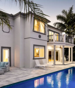 roller window example on poolside house