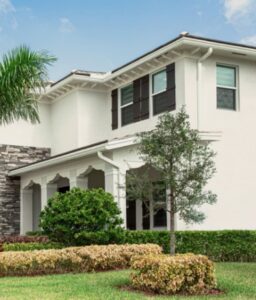 single hung window example on large white house